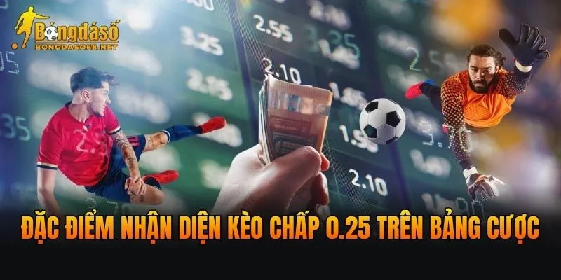 Đặc điểm nhận diện kèo chấp 0.25 trên bảng cược